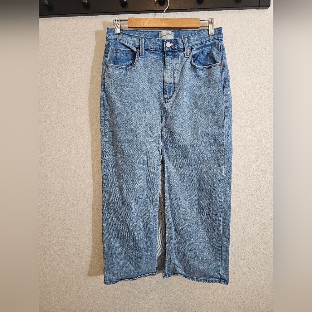 Universal Thread Blue Denim Midi Skirt